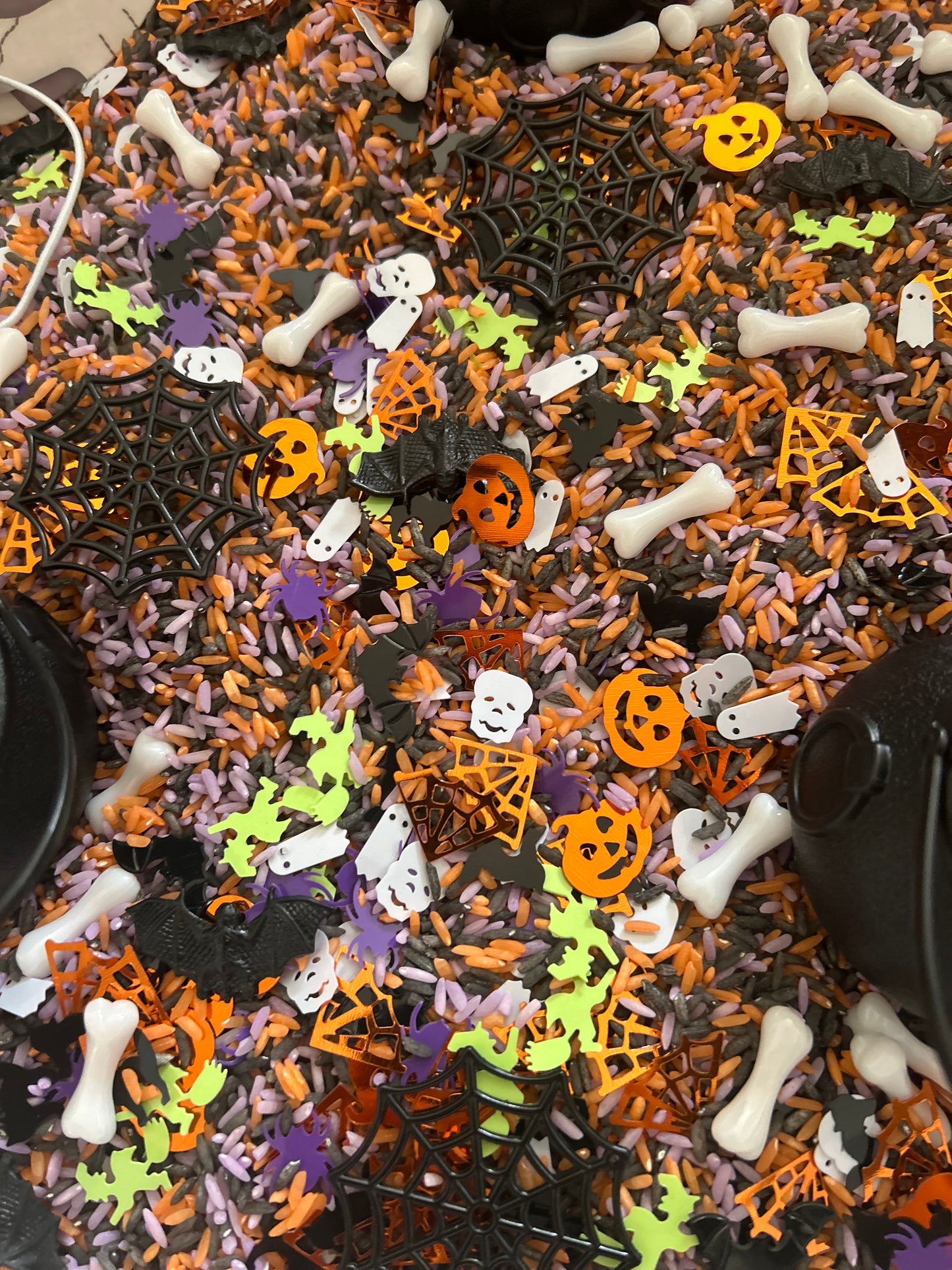 Discover Sophies Halloween themed sensory rice